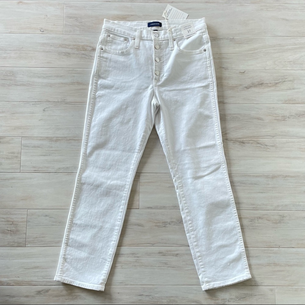 J. Crew White Straight Leg Jeans